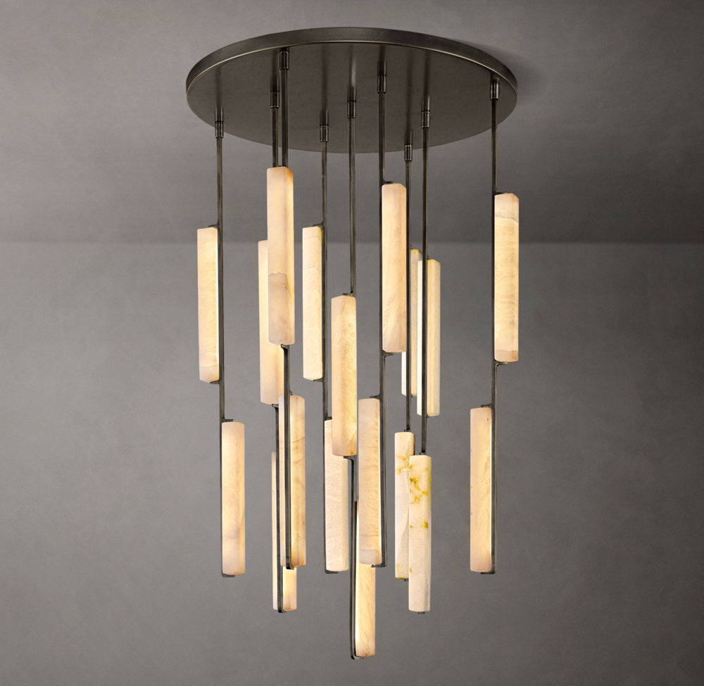 Audubon Alabaster Round Chandelier 40"