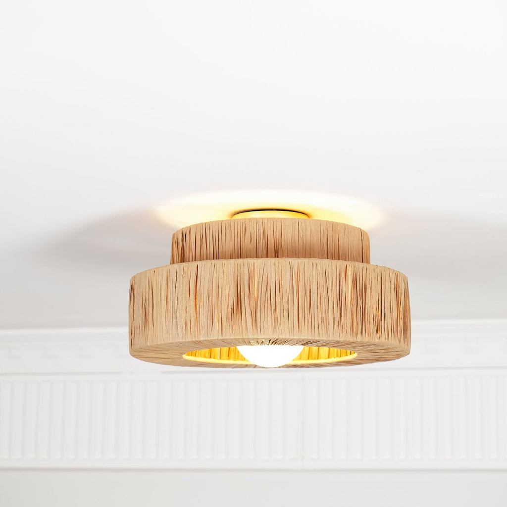 Raffora Natural Straw Ceiling Lamp