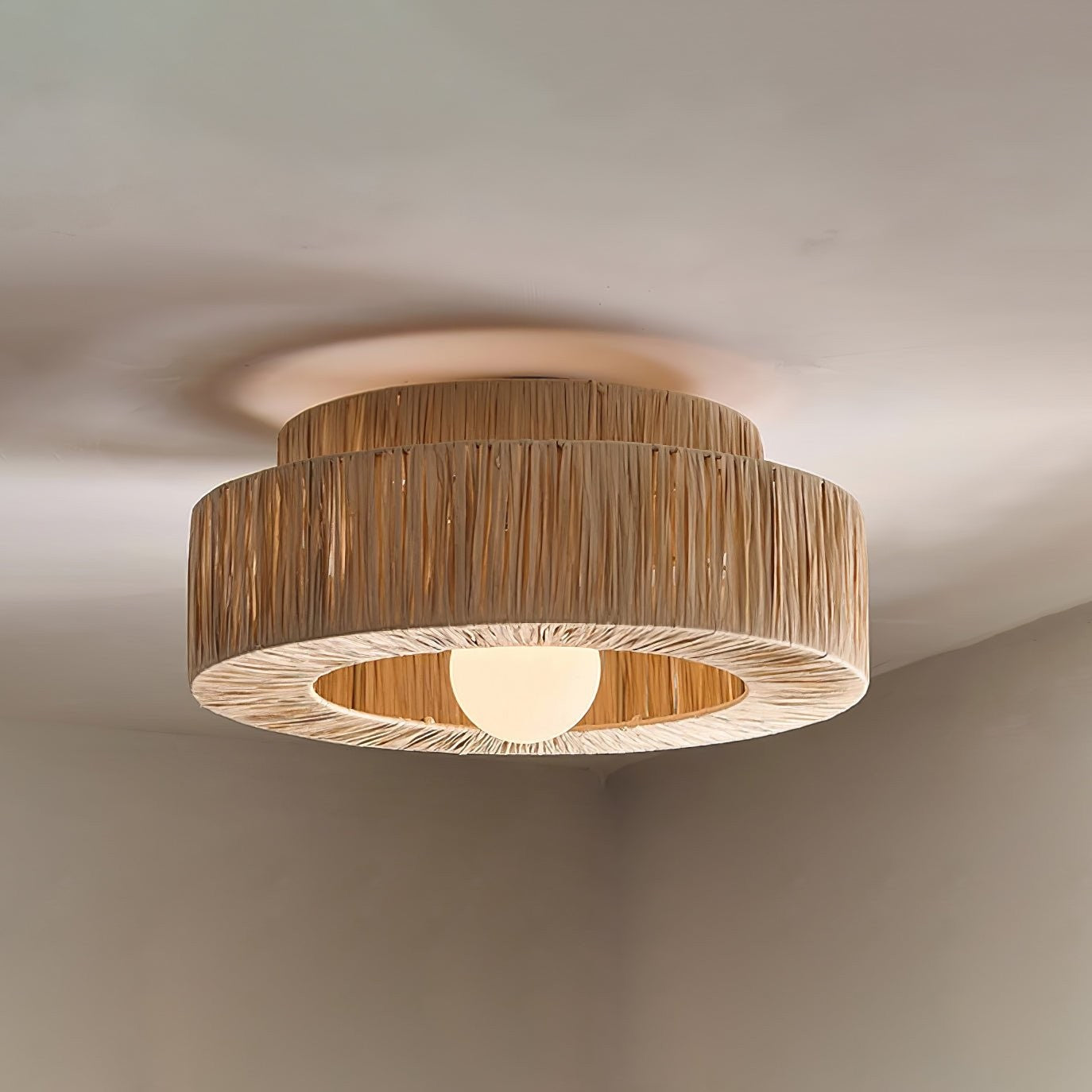 Raffora Natural Straw Ceiling Lamp