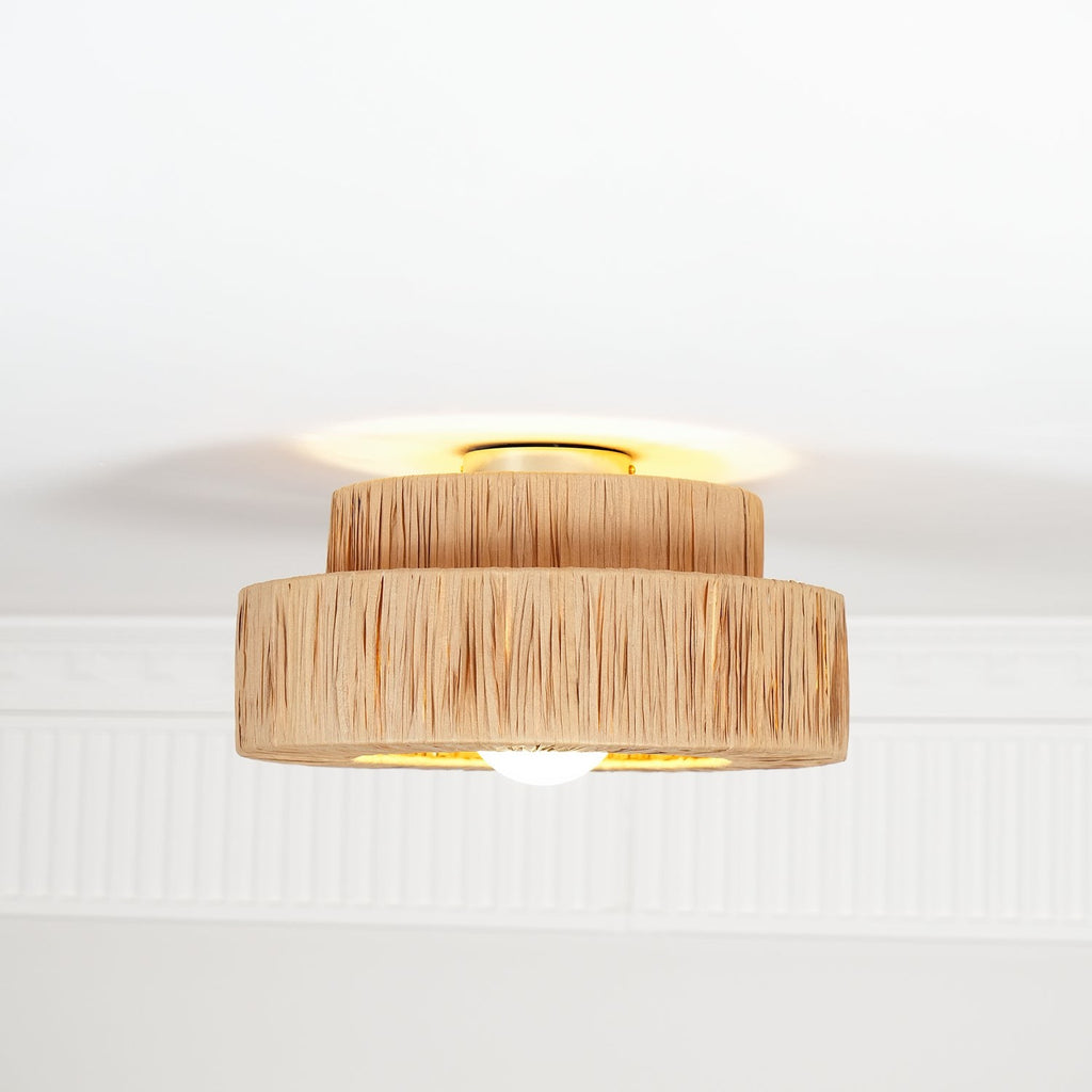 Raffora Natural Straw Ceiling Lamp