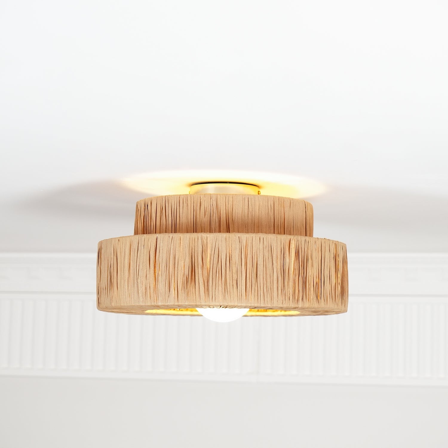 Raffora Natural Straw Ceiling Lamp