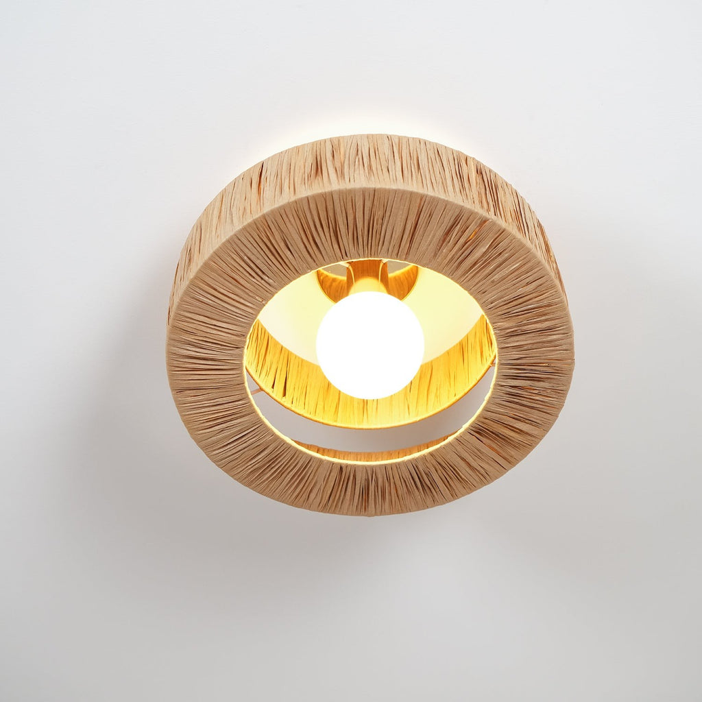 Raffora Natural Straw Ceiling Lamp