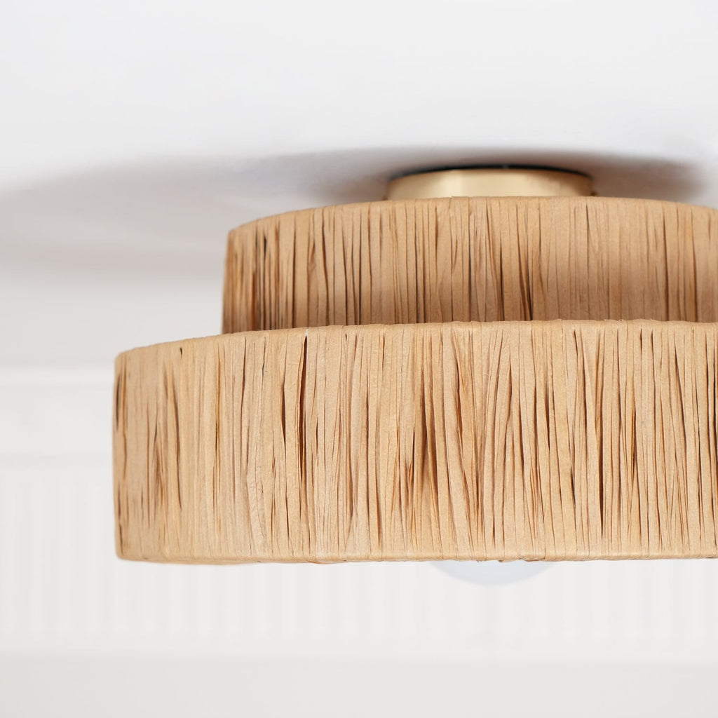 Raffora Natural Straw Ceiling Lamp