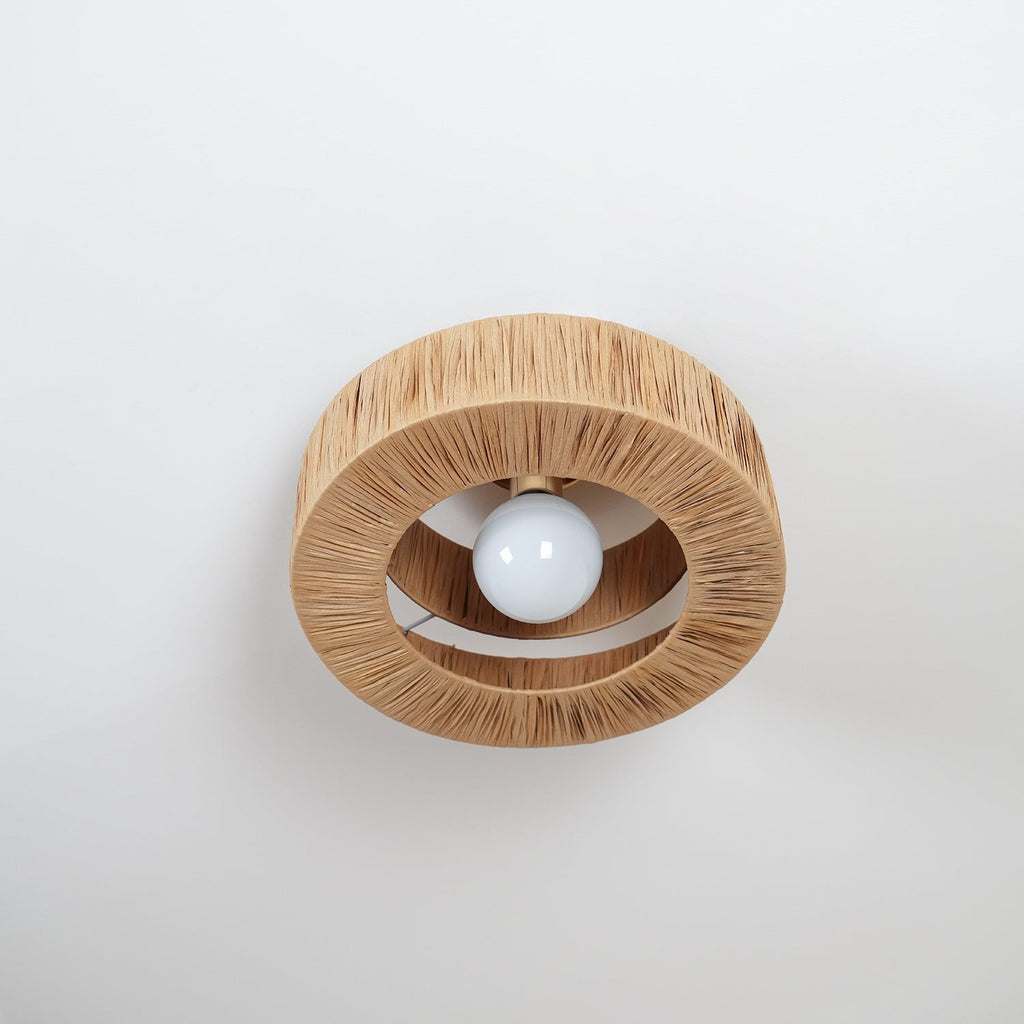 Raffora Natural Straw Ceiling Lamp