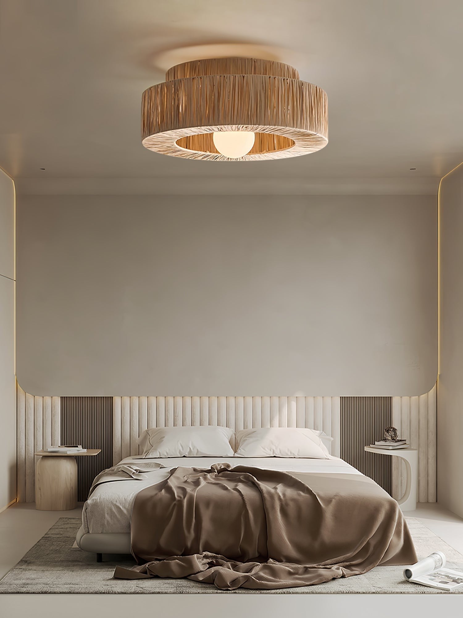 Raffora Natural Straw Ceiling Lamp
