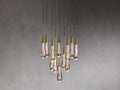 Rainfall Seeded Glass LED Chandelier