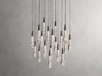 Rainfall Seeded Glass LED Chandelier