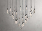 Rainfall Seeded Glass LED Chandelier