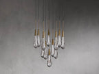 Rainfall Seeded Glass LED Chandelier