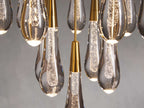 Rainfall Seeded Glass LED Chandelier