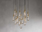 Rainfall Seeded Glass LED Chandelier