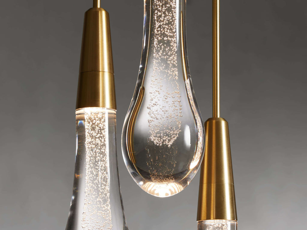 Rainfall Seeded Glass LED Chandelier