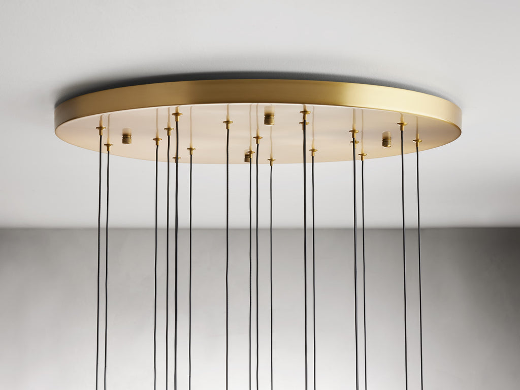 Rainfall Seeded Glass LED Chandelier