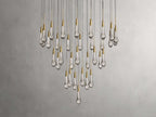 Rainfall Seeded Glass LED Chandelier