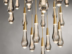 Rainfall Seeded Glass LED Chandelier