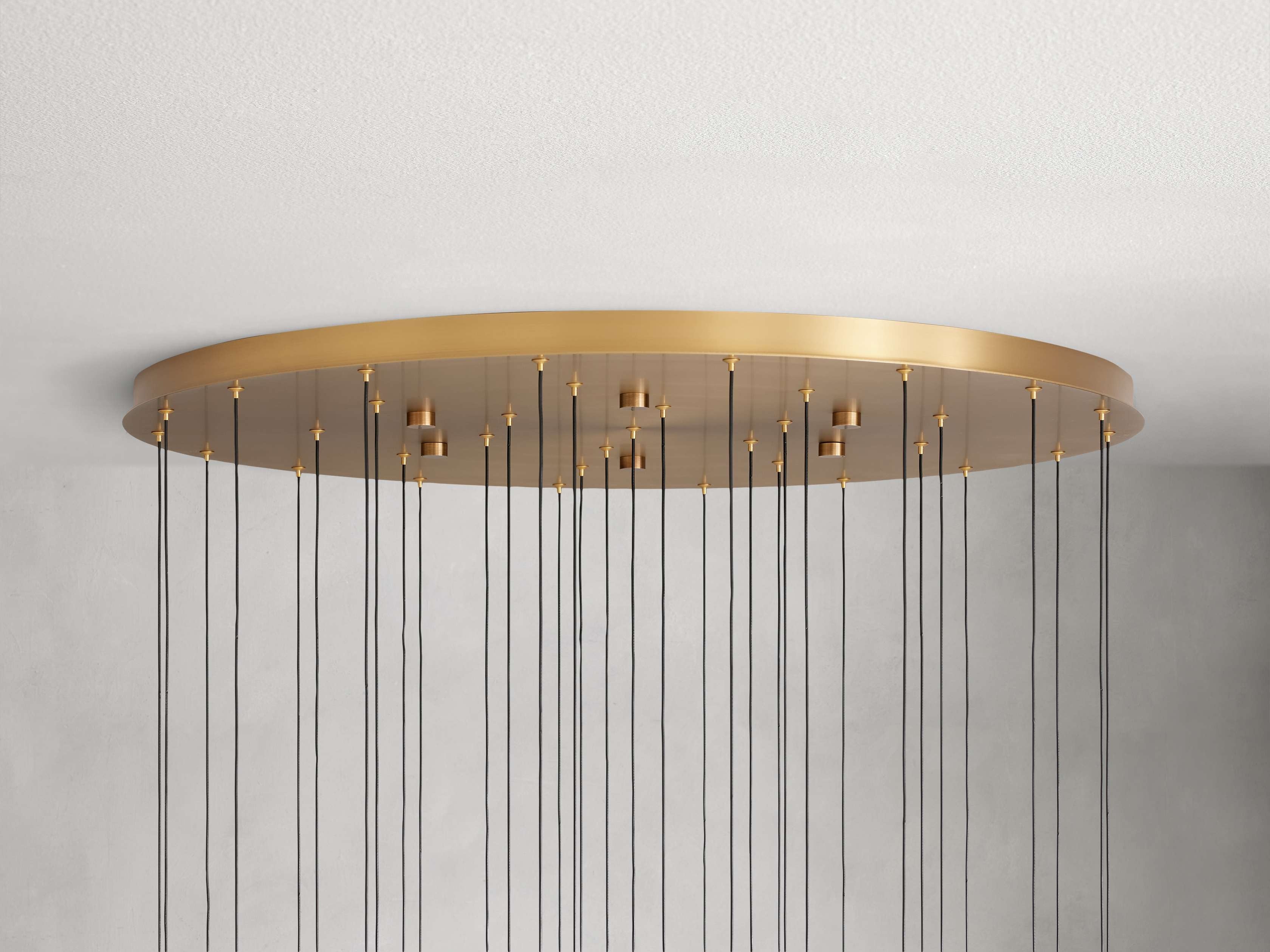 Rainfall Seeded Glass LED Chandelier