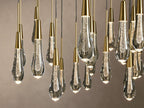 Rainfall Seeded Glass LED Chandelier