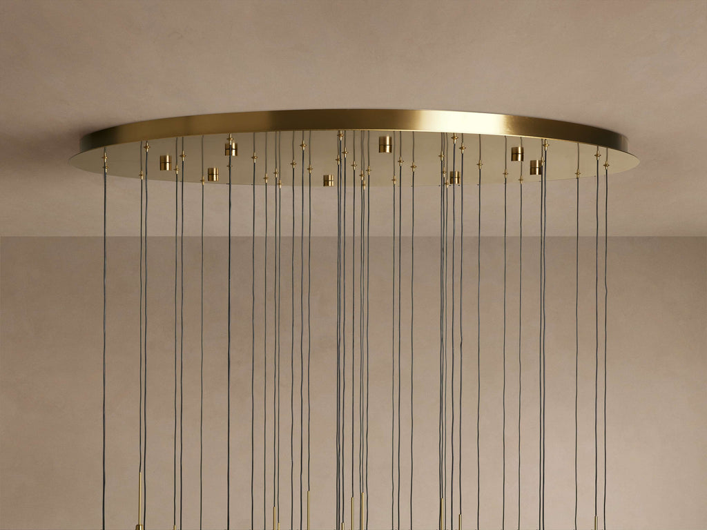 Rainfall Seeded Glass LED Chandelier