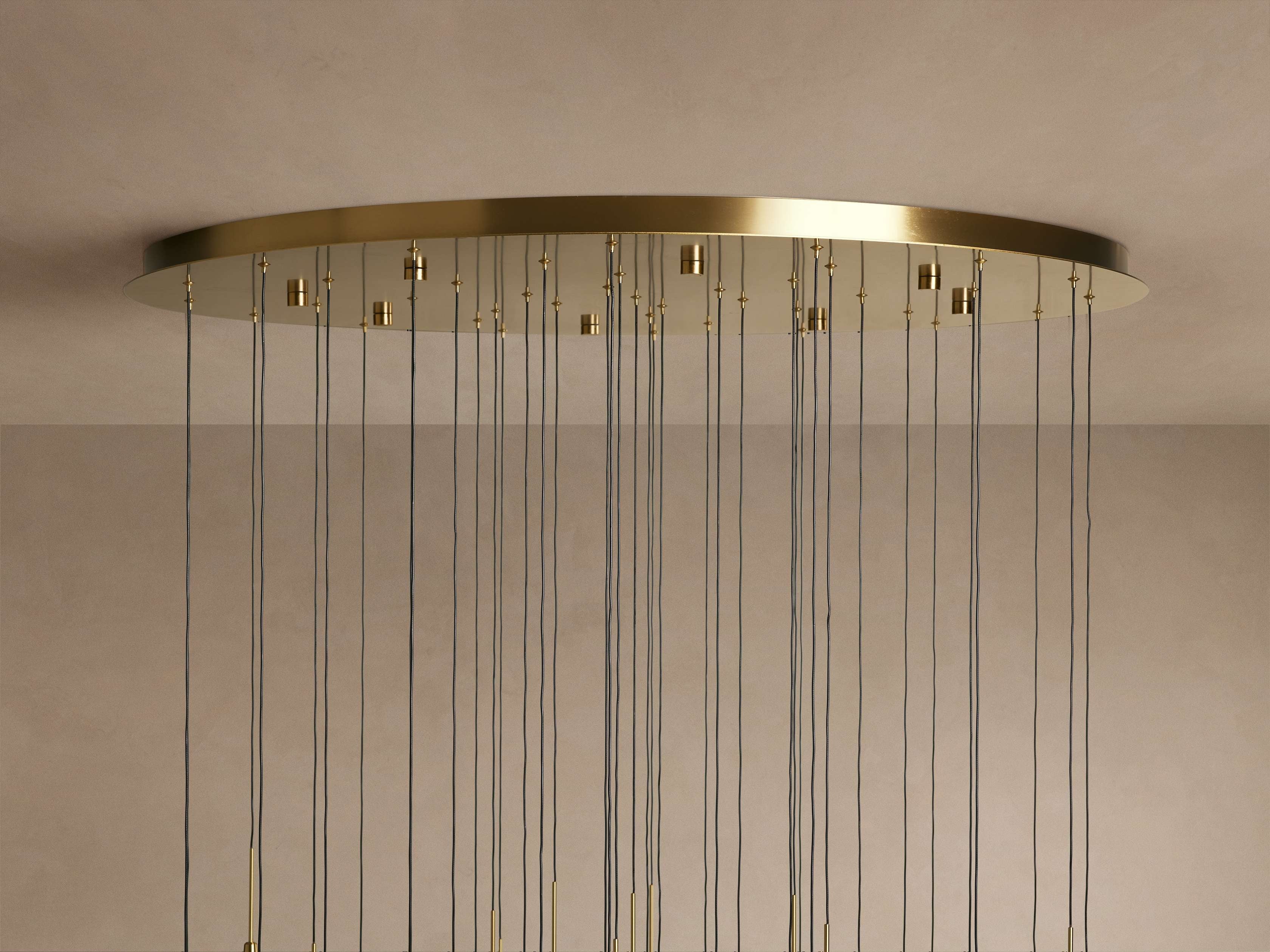 Rainfall Seeded Glass LED Chandelier