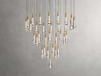 Rainfall Seeded Glass LED Chandelier
