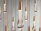 Rainfall Seeded Glass LED Chandelier