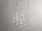 Rainfall Seeded Glass LED Chandelier