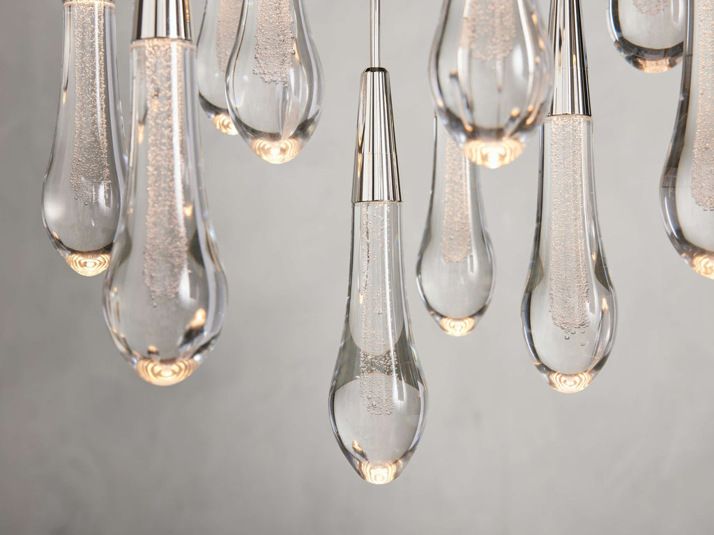 Rainfall Seeded Glass LED Chandelier