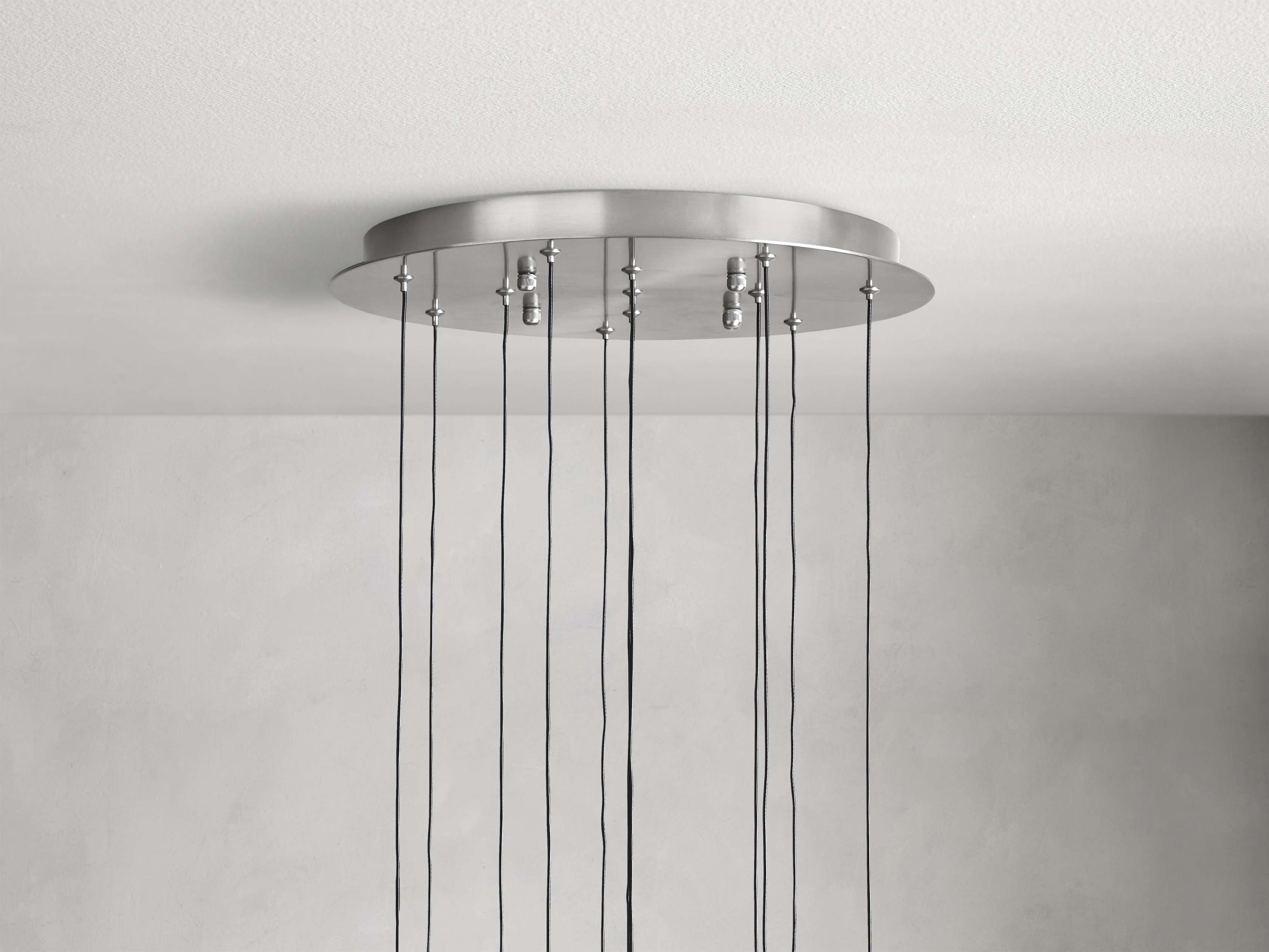 Rainfall Seeded Glass LED Chandelier
