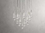 Rainfall Seeded Glass LED Chandelier