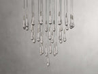 Rainfall Seeded Glass LED Chandelier