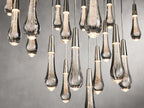 Rainfall Seeded Glass LED Chandelier