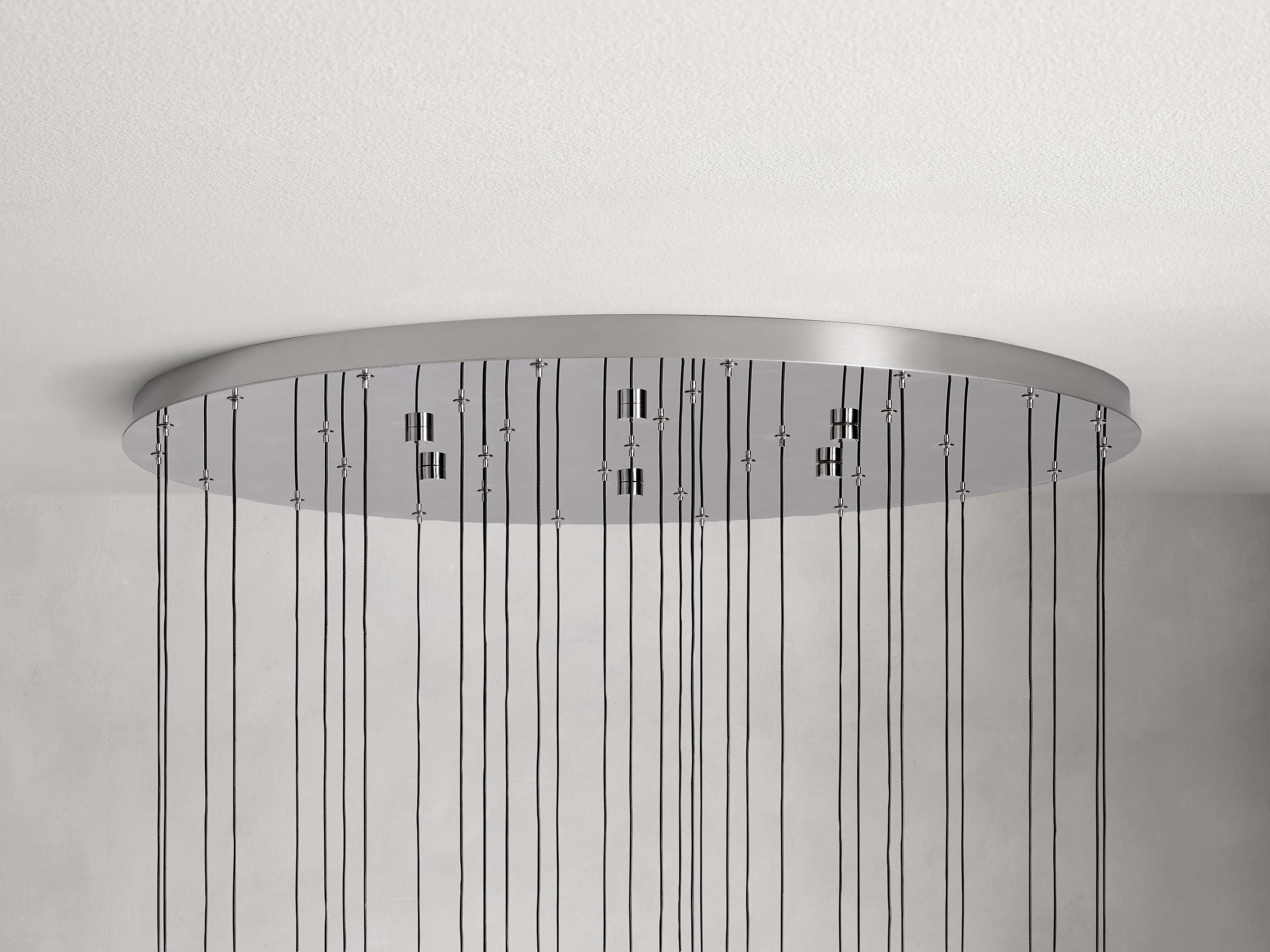 Rainfall Seeded Glass LED Chandelier