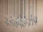 Rainfall Seeded Glass LED Chandelier