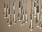 Rainfall Seeded Glass LED Chandelier