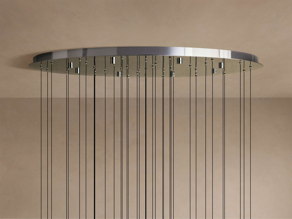 Rainfall Seeded Glass LED Chandelier