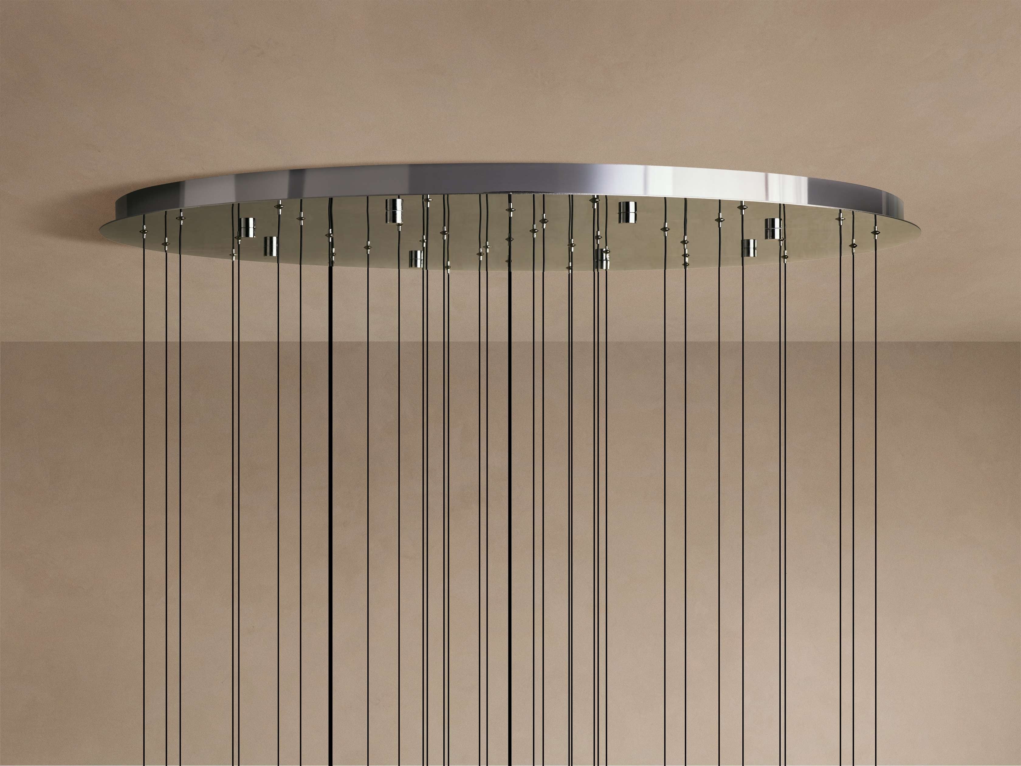 Rainfall Seeded Glass LED Chandelier