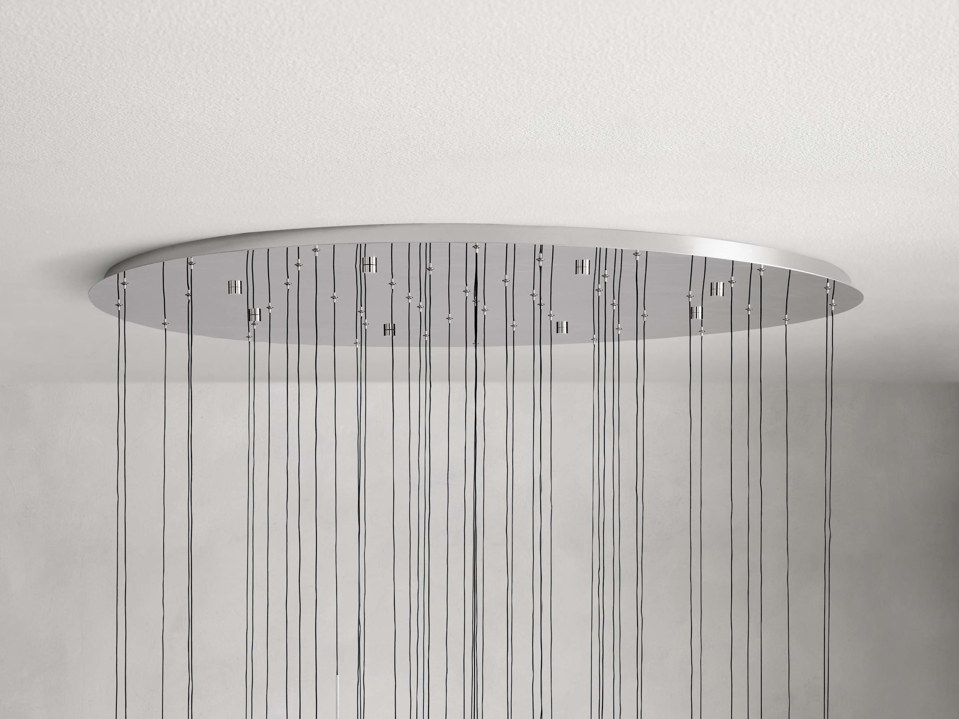Rainfall Seeded Glass LED Chandelier