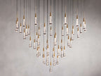 Rainfall Seeded Glass LED Chandelier