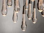 Rainfall Seeded Glass LED Chandelier