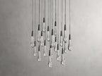 Rainfall Seeded Glass LED Chandelier