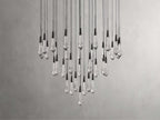 Rainfall Seeded Glass LED Chandelier