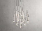 Rainfall Seeded Glass LED Chandelier