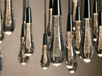 Rainfall Seeded Glass LED Chandelier