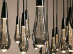Rainfall Seeded Glass LED Chandelier