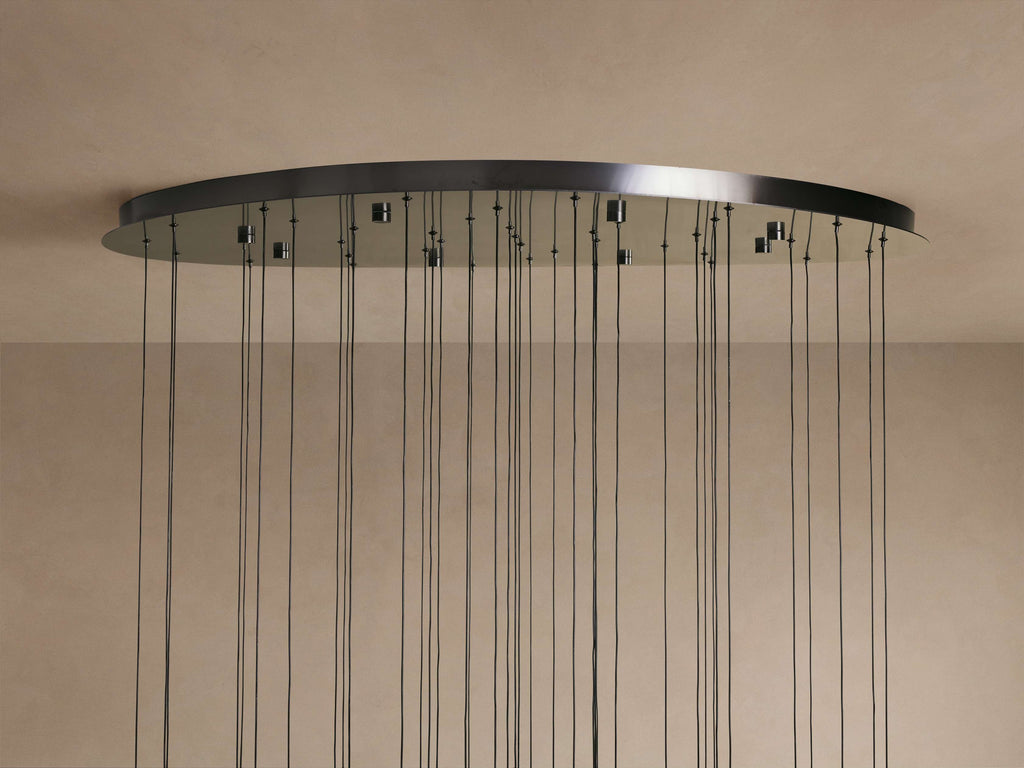 Rainfall Seeded Glass LED Chandelier