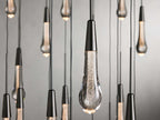 Rainfall Seeded Glass LED Chandelier