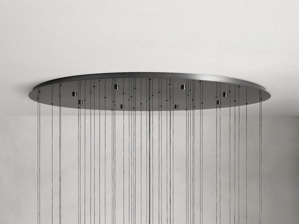 Rainfall Seeded Glass LED Chandelier