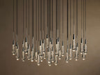 Rainfall Seeded Glass LED Chandelier