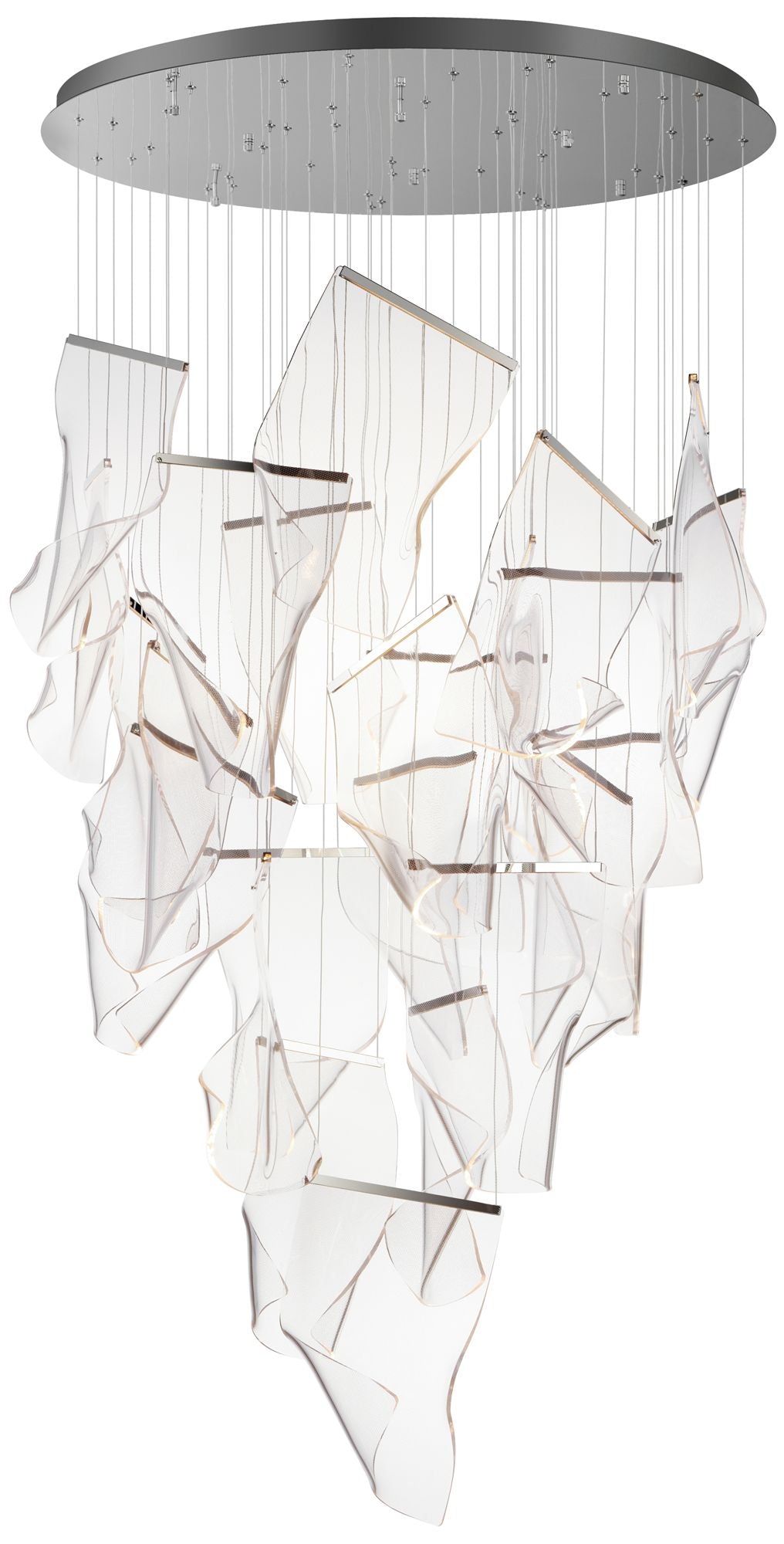 Rinkle 36 1/4"W Polished Chrome Acrylic 24-Light LED Pendant