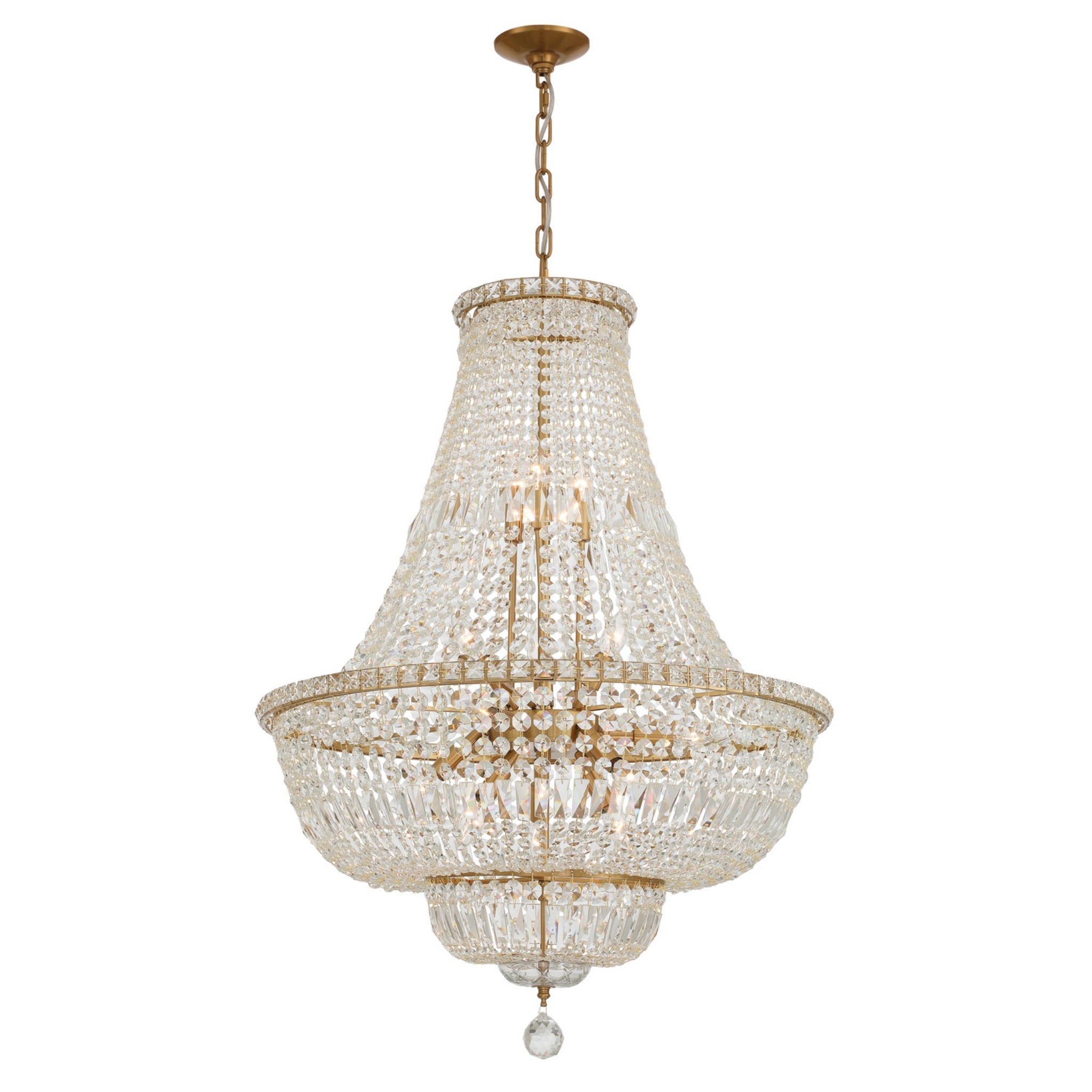Roslyn 28'' Aged Brass Chandelier Gold 28"W x 39"H x 28"D